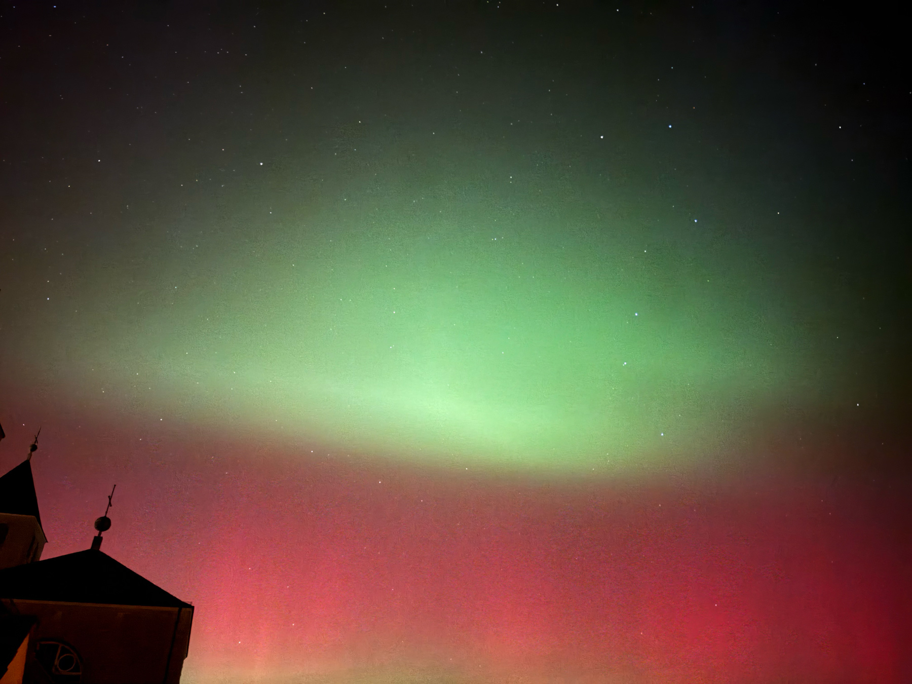 Polarlicht Abteikirche 20260119 2155UT