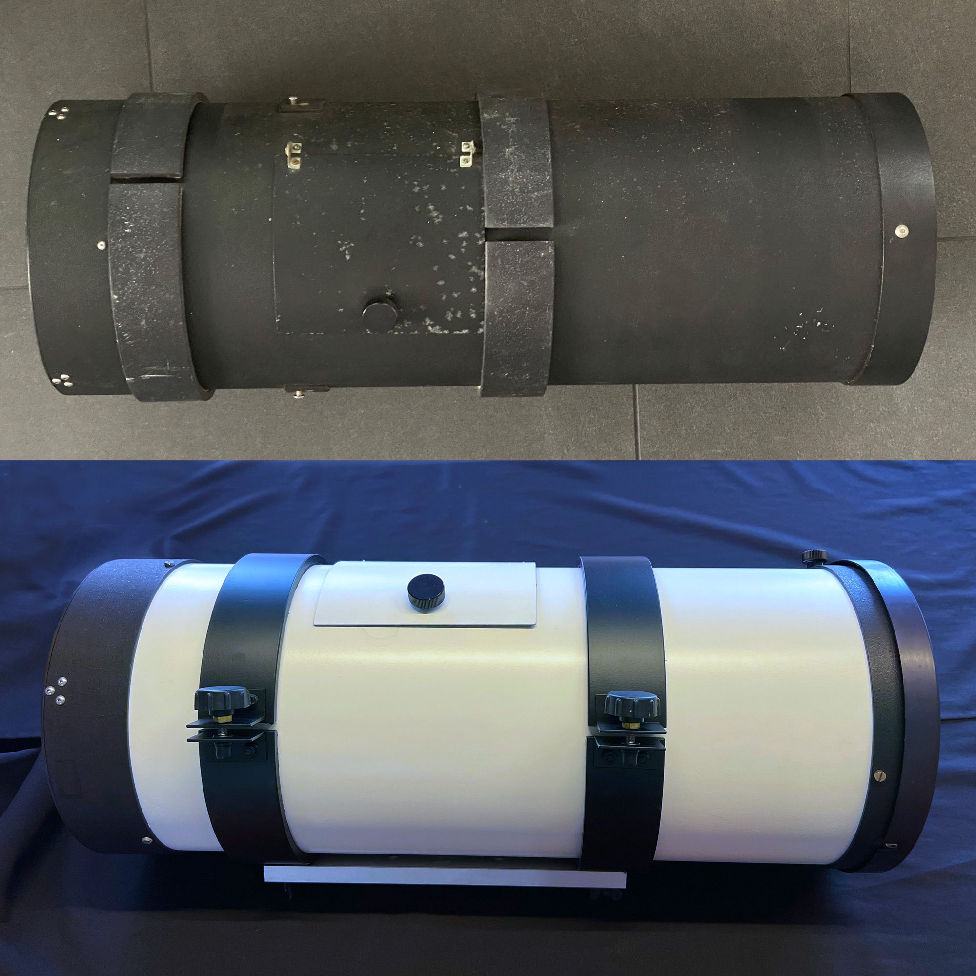 Schmidt-Kamera vor und nach dem Umbau